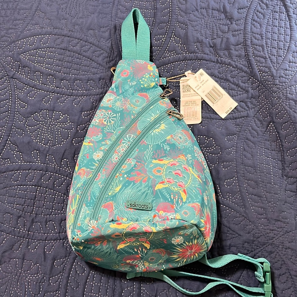 Sakroots Deep Teal Crossbody